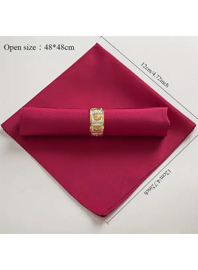 Pink Polyester Table Napkins 18 9x18 9 Inch Wrinkle Proof Shrink Proof Anti Slip for Wedding Party Dining Decor - Image 2
